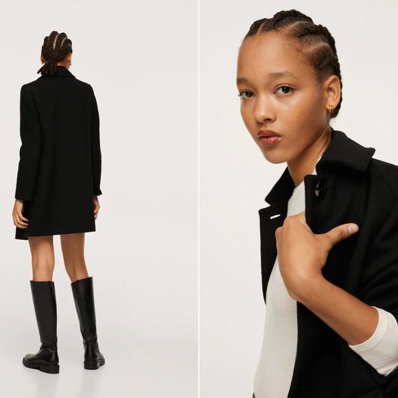 MANGO Buttoned wool coat - Small - Picture 2 of 5